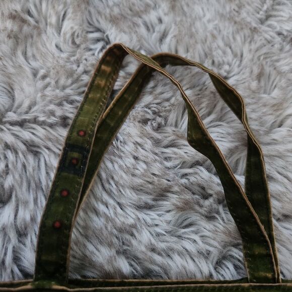 Roberta di Camerino‎ Vintage Velvet Trompe L'oeil Tote Bag Red, Green, and Blue - Picture 6 of 11